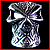 ninja skull beads silver