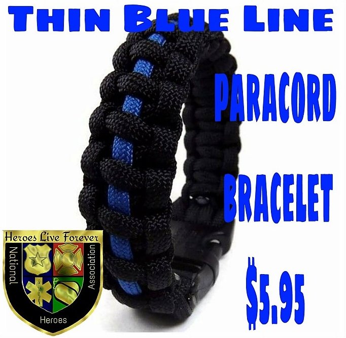 thin blue line paracord bracelet