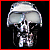 night stalker skull beads - silver - top hole