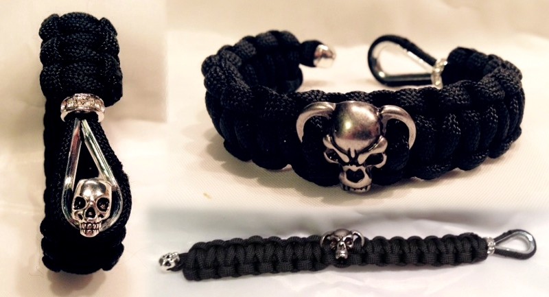 skull bead paracord bracelet