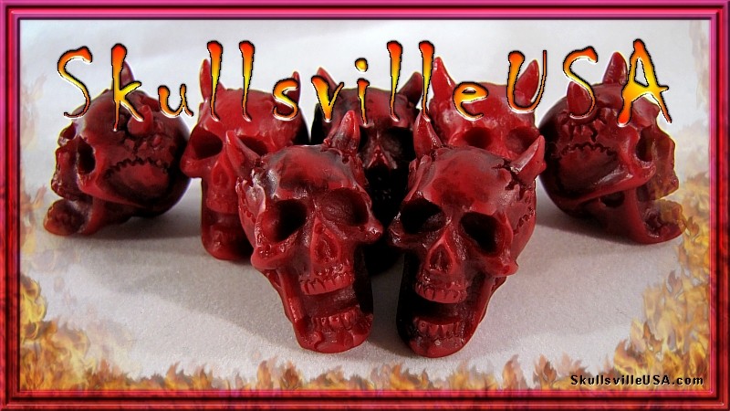 diablo rojo resin skull beads