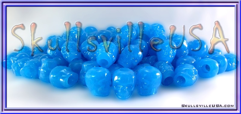 electric chair blue acrylic skull beads