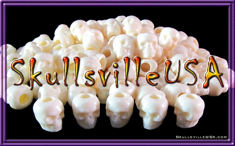 insane ivory acrylic skull beads
