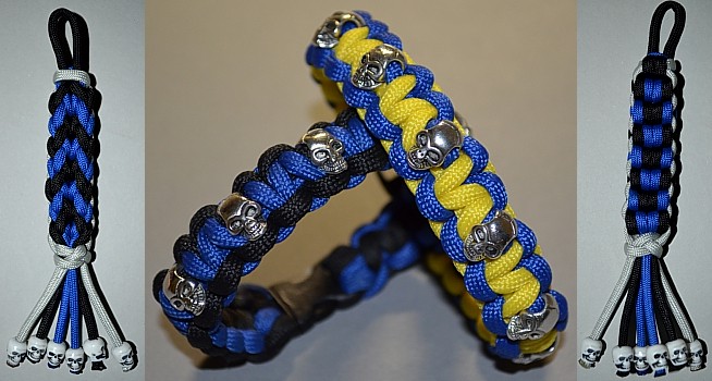 skull bead paracord bracelets and key chains