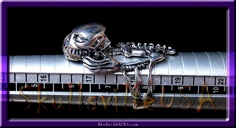 skeleton rider sterling silver ring