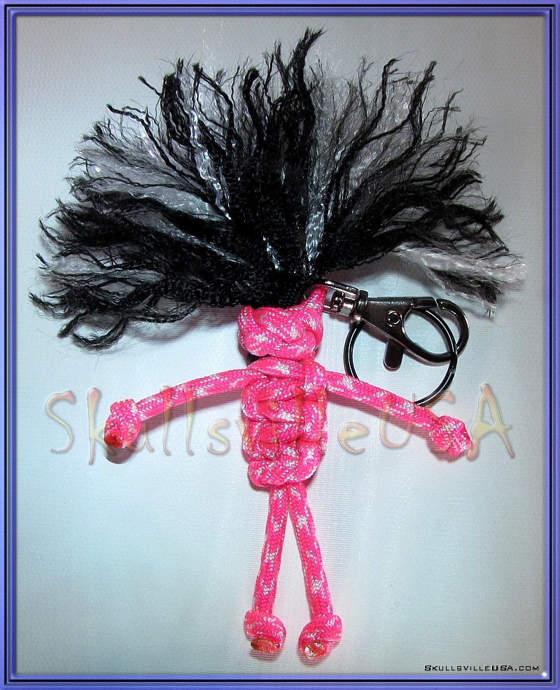pink paracord voodoo doll key chain