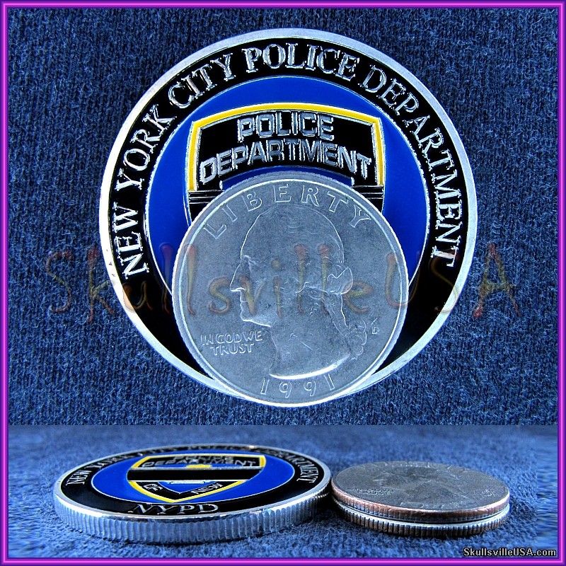 blue lives matter nypd challenge coin size