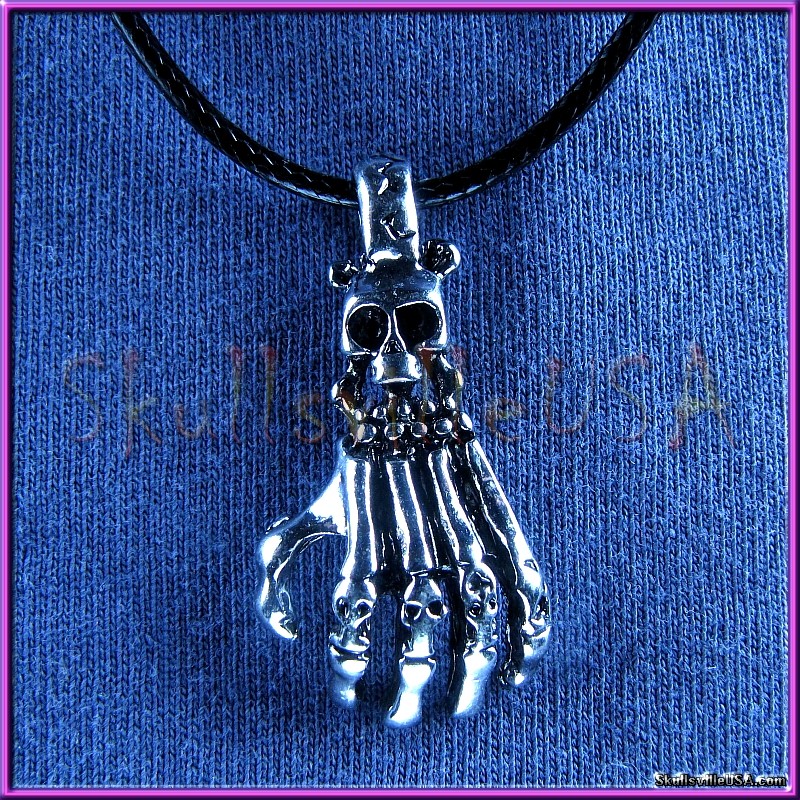 skull skeleton hand pendant