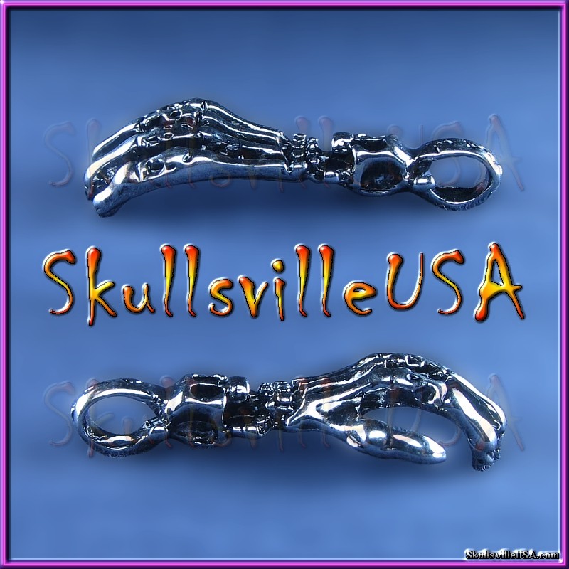 skull skeleton hand pendant - sides